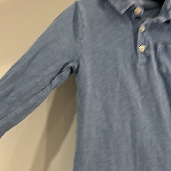CREWCUTS Toddler 2-3 XXS Light Heather Blue Long Sleeve Polo Button Front - Picture 4 of 8